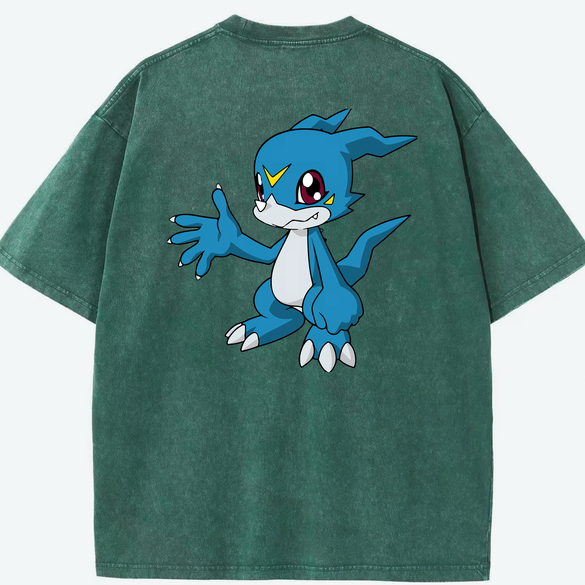 （画像用） Digimon デジタルモンスター/デジモン 綿100% ヴィンテージ風 半袖Tシャツ（背面プリント）
